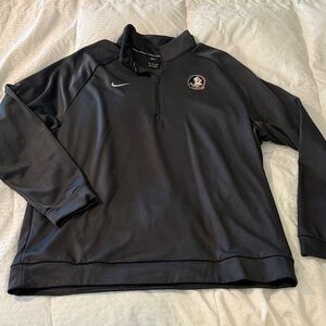2xl Nike Men's dark grey Quarter-Zip Jacket- Florida state seminoles